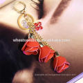 Innovative rose blume tassel modelle schlüsselring leder keychain